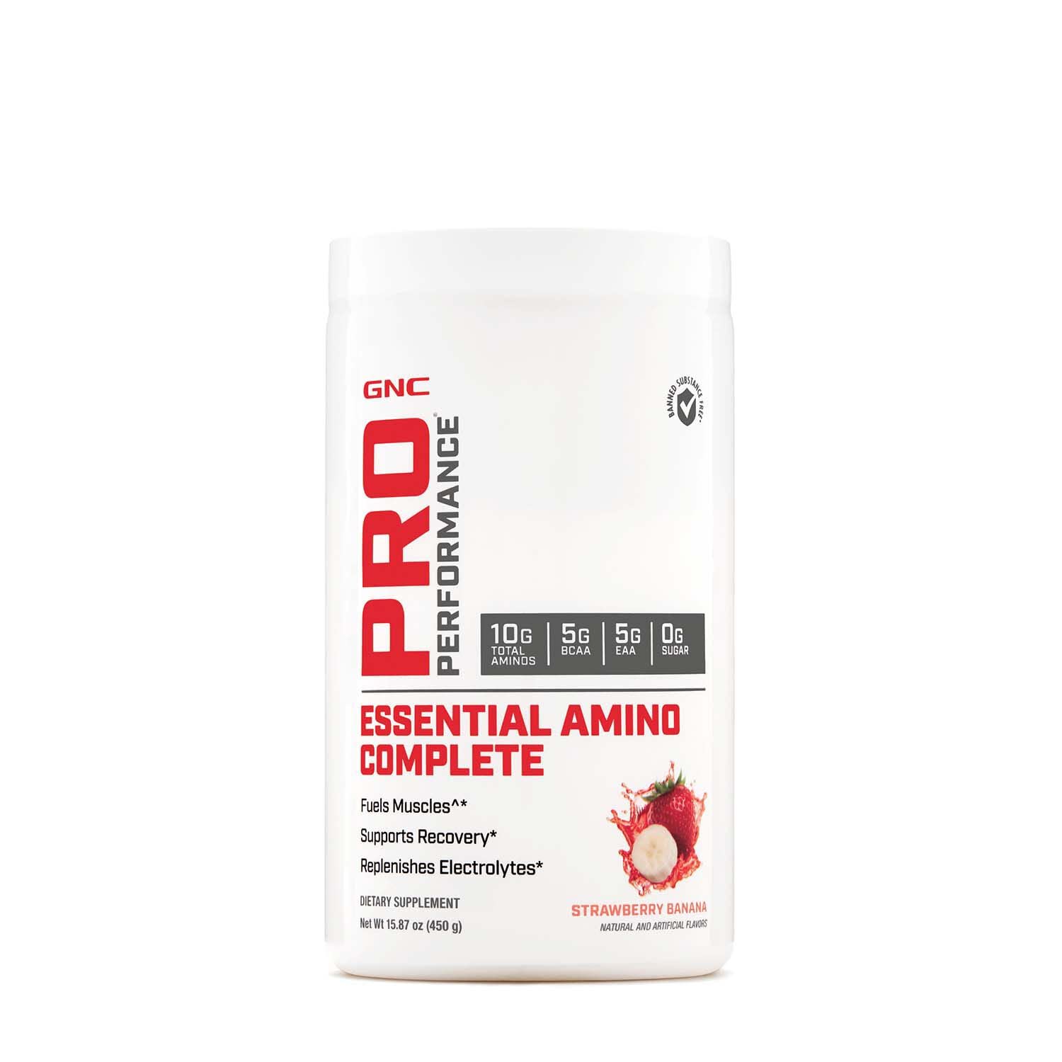 GNC Pro Performance Essential Amino Complete Strawberry Banana 15.87 oz. Supports Muscle Recovery
