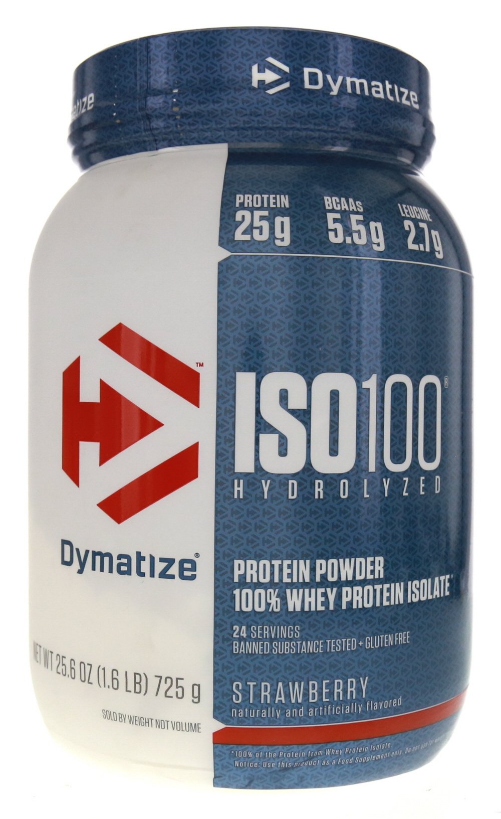 Dymatize ISO 100 Whey Protein Powder with Hydrolyzed Whey Isolate Strawberry 25.6 Ounce